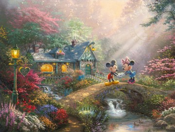 ディズニー Painting - ミッキーとミニーのスイートハートブリッジ TK Disney